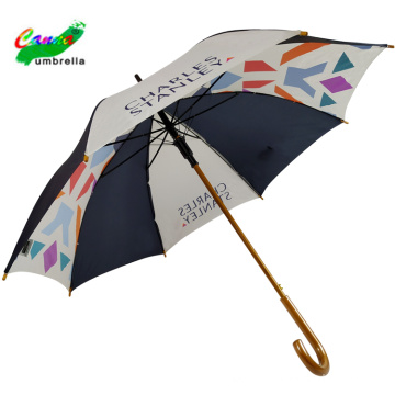 mini-golf publicitaire cadre en bois bleu blanc parapluie coloré